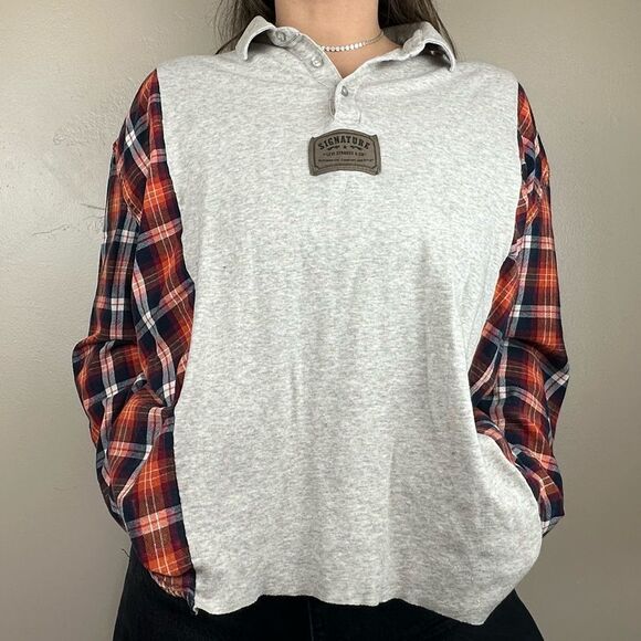 Levi’s Reworked Relaxed Fit Country Fall Flannel Long Sleeve Baggy Shirt Top - Picture 5 of 7
